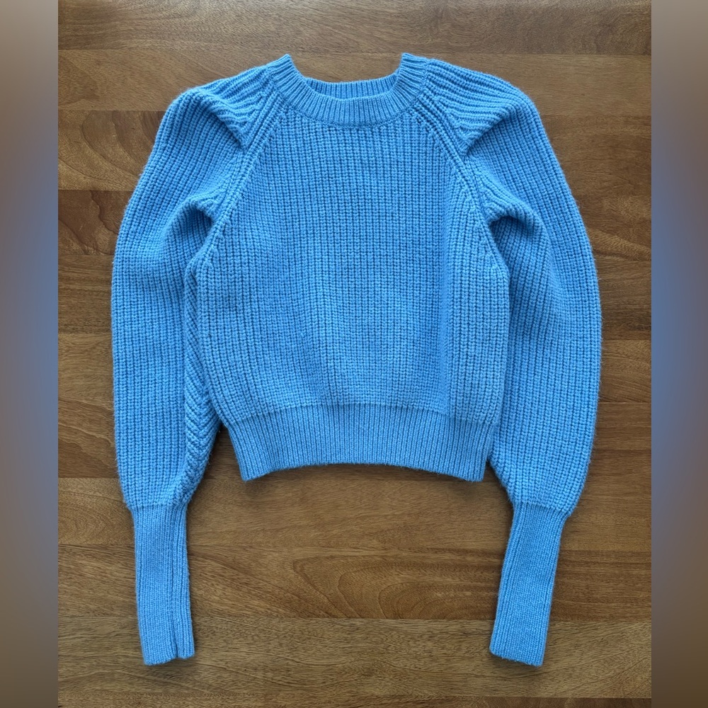 Petal and Pup, Blue Sweater, Puff Sleeve, AUS 6 (US4), Small
